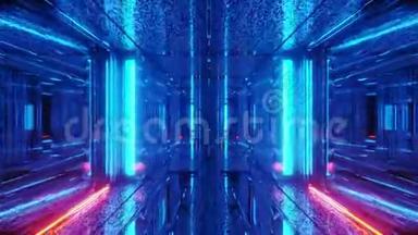 三维俱乐部视觉插图运动背景活壁纸v j环蓝色未来科幻隧道走廊与